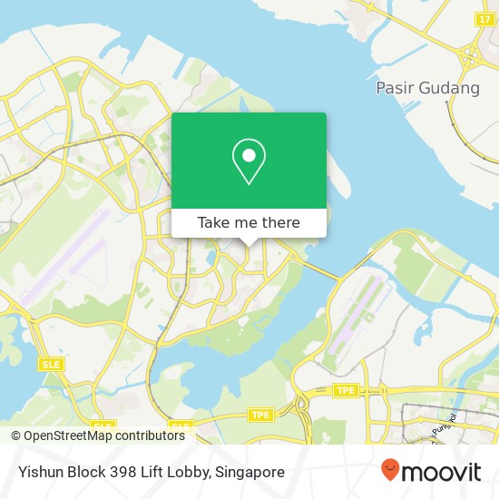 Yishun Block 398 Lift Lobby地图