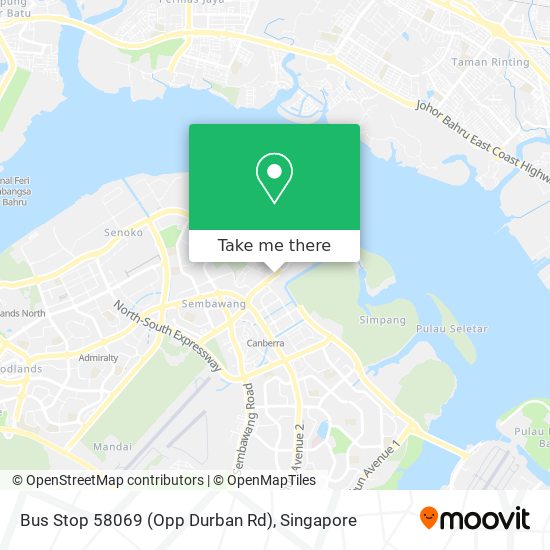 Bus Stop 58069 (Opp Durban Rd)地图