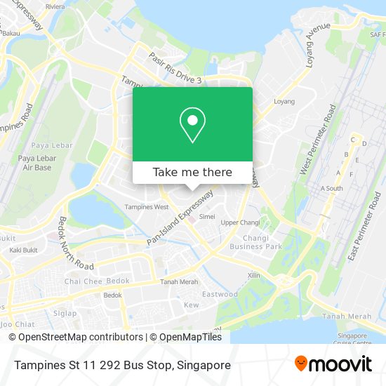 Tampines St 11 292 Bus Stop map