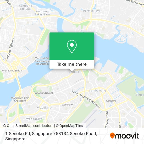1 Senoko Rd, Singapore 758134 Senoko Road地图