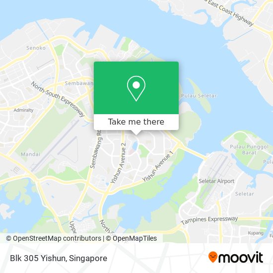 Blk 305 Yishun map