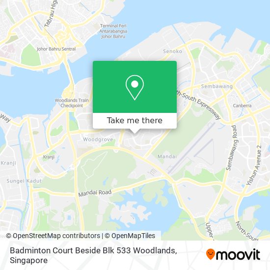 Badminton Court Beside Blk 533 Woodlands地图