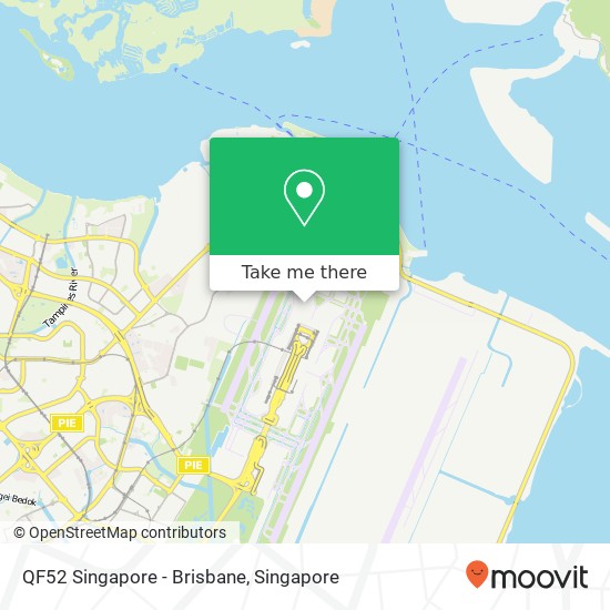 QF52 Singapore - Brisbane map