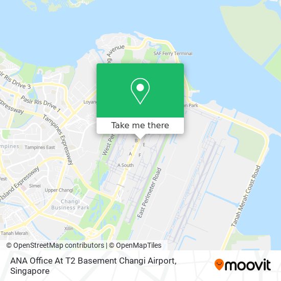 ANA Office At T2 Basement Changi Airport map