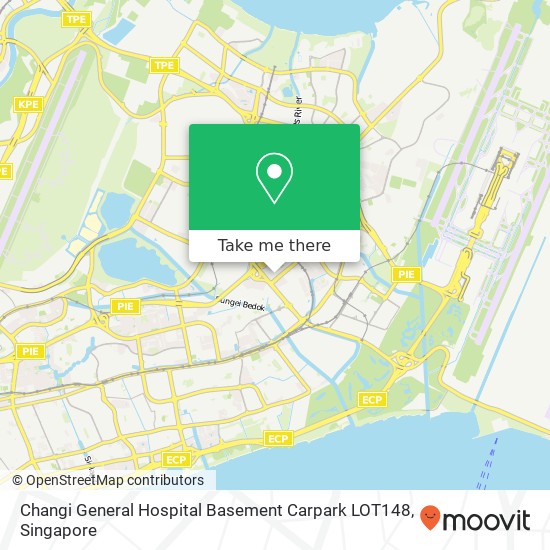 Changi General Hospital Basement Carpark LOT148 map