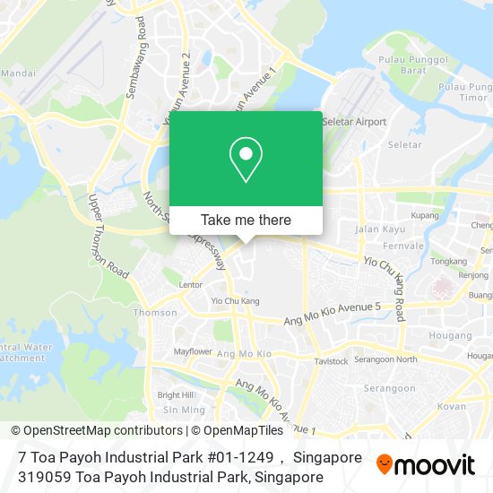 7 Toa Payoh Industrial Park #01-1249， Singapore 319059 Toa Payoh Industrial Park地图