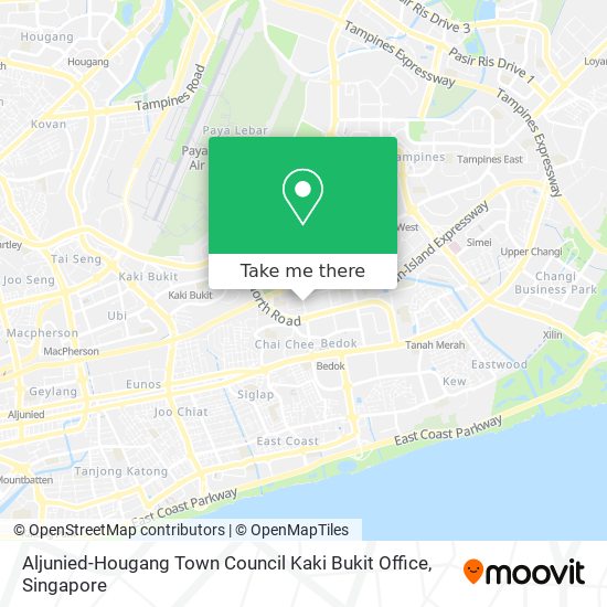 Aljunied-Hougang Town Council Kaki Bukit Office map