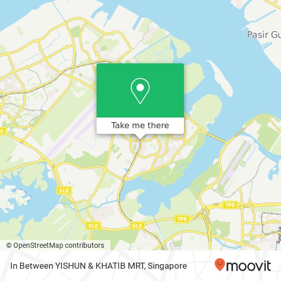 In Between YISHUN & KHATIB MRT map