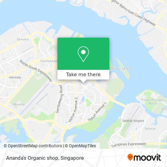 Ananda's Organic shop map