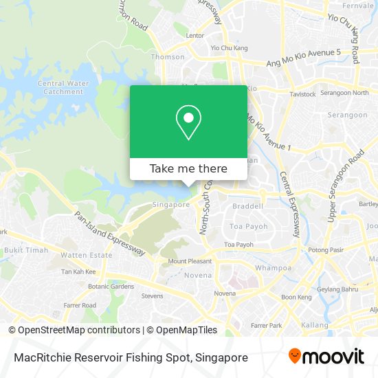MacRitchie Reservoir Fishing Spot map