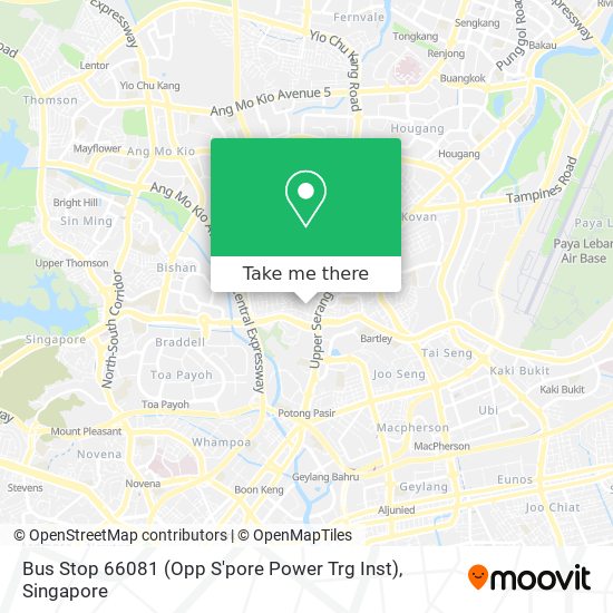 Bus Stop 66081 (Opp S'pore Power Trg Inst) map