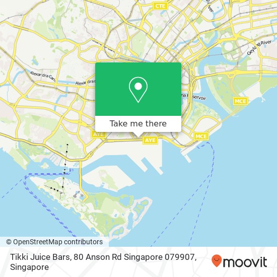 Tikki Juice Bars, 80 Anson Rd Singapore 079907地图