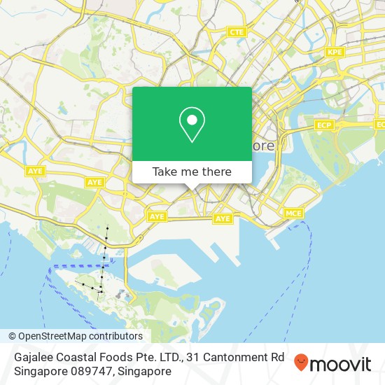 Gajalee Coastal Foods Pte. LTD., 31 Cantonment Rd Singapore 089747 map