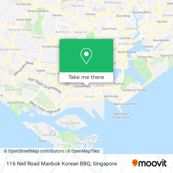 116 Neil Road Manbok Korean BBQ地图