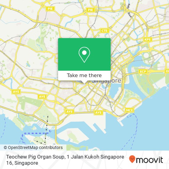 Teochew Pig Organ Soup, 1 Jalan Kukoh Singapore 16地图