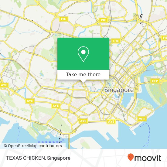 TEXAS CHICKEN, Singapore map