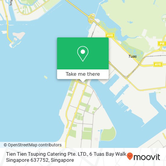 Tien Tien Tsuping Catering Pte. LTD., 6 Tuas Bay Walk Singapore 637752地图