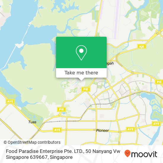Food Paradise Enterprise Pte. LTD., 50 Nanyang Vw Singapore 639667 map