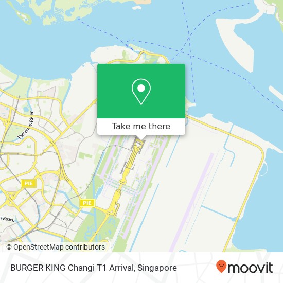 BURGER KING Changi T1 Arrival, T1 Departure Cres Singapore地图