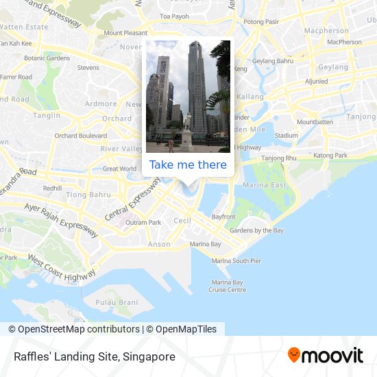 Raffles' Landing Site map