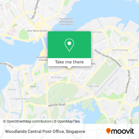 Woodlands Central Post Office map