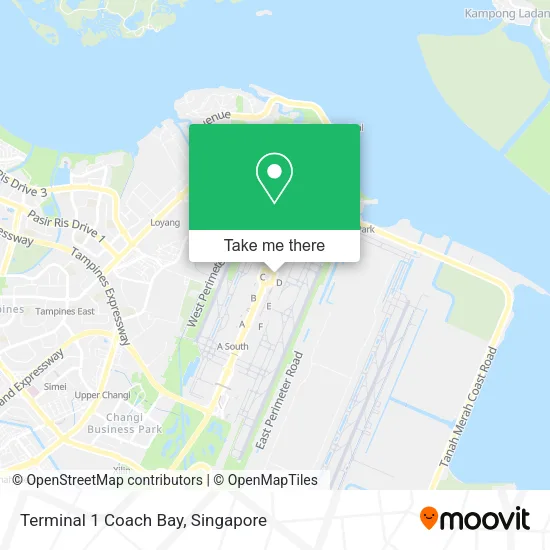 Terminal 1 Coach Bay map