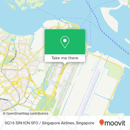 SQ16 SIN-ICN-SFO / Singapore Airlines地图