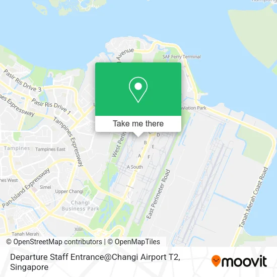Departure Staff Entrance@Changi Airport T2地图