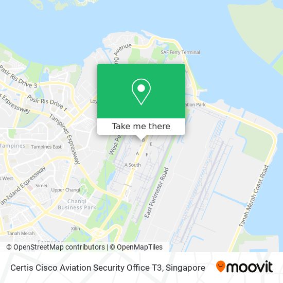 Certis Cisco Aviation Security Office T3 map