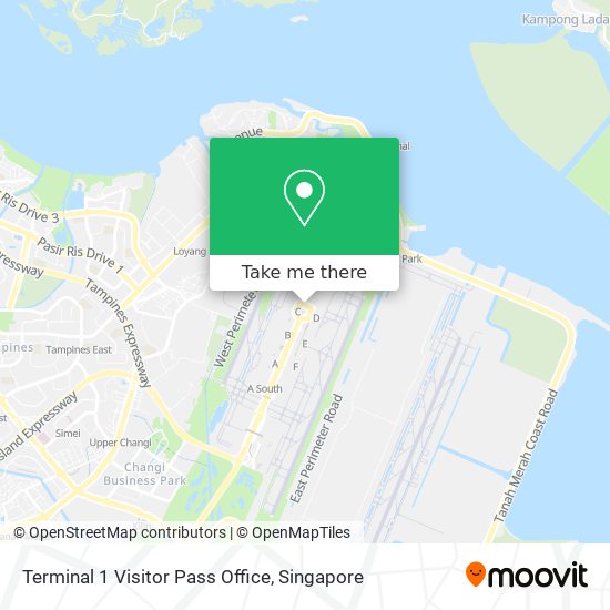 Terminal 1 Visitor Pass Office map