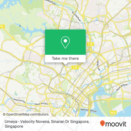 Umeya - Velocity Novena, Sinaran Dr Singapore map