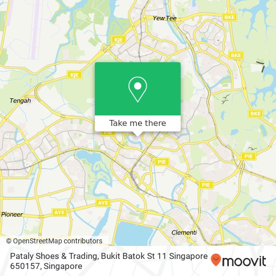 Pataly Shoes & Trading, Bukit Batok St 11 Singapore 650157 map