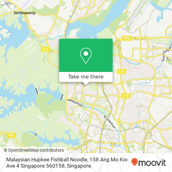 Malaysian Hupkee Fishball Noodle, 158 Ang Mo Kio Ave 4 Singapore 560158地图