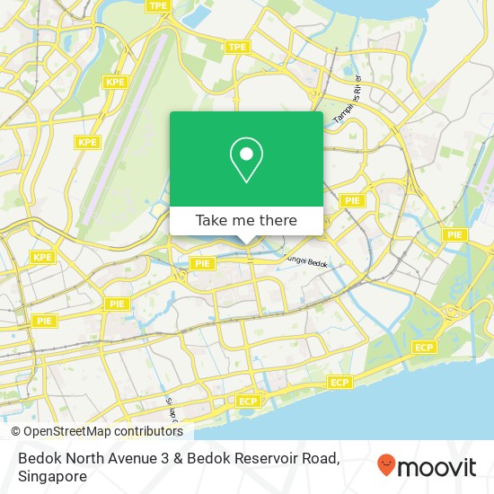 Bedok North Avenue 3 & Bedok Reservoir Road map