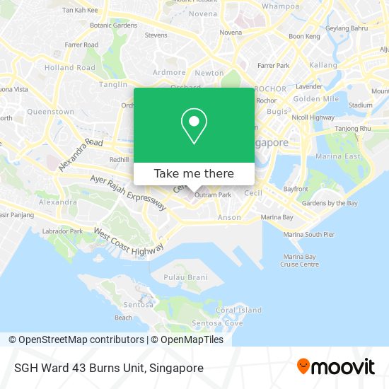 SGH Ward 43 Burns Unit map
