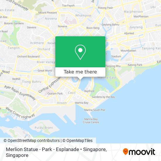 Merlion Statue - Park - Esplanade • Singapore map