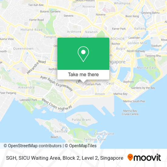 SGH, SICU Waiting Area, Block 2, Level 2 map