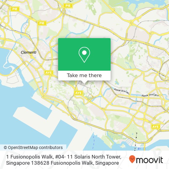 1 Fusionopolis Walk, #04- 11 Solaris North Tower, Singapore 138628 Fusionopolis Walk map