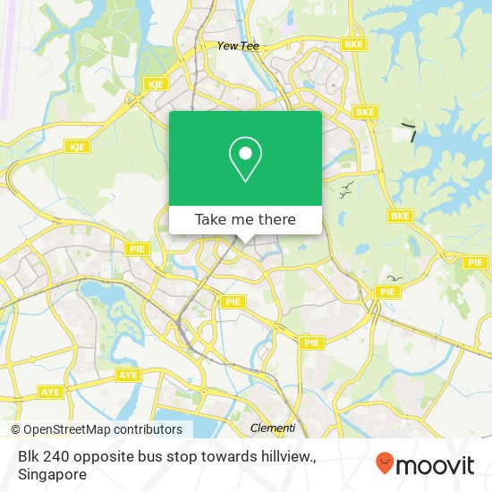 Blk 240 opposite bus stop towards hillview. map
