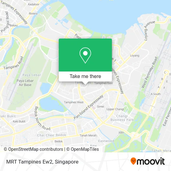 MRT Tampines Ew2 map