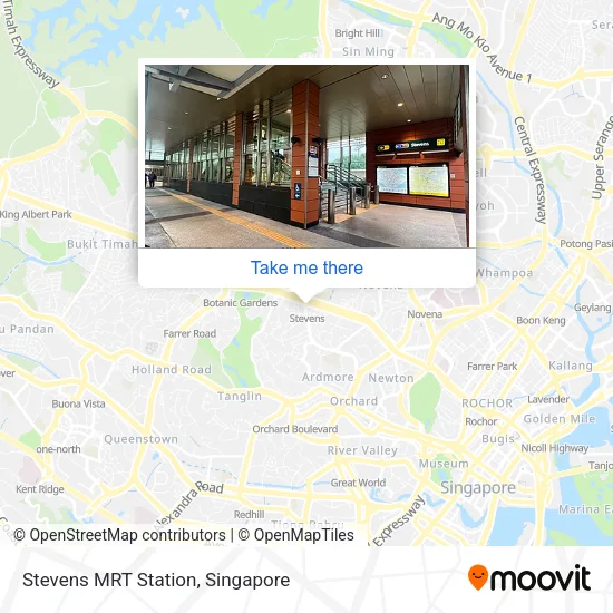 Stevens MRT Station map