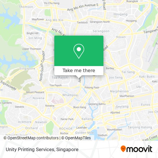 Unity Printing Services map