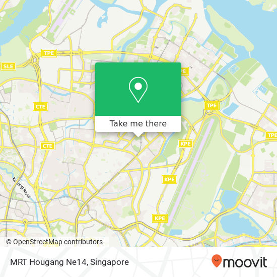 MRT Hougang Ne14 map