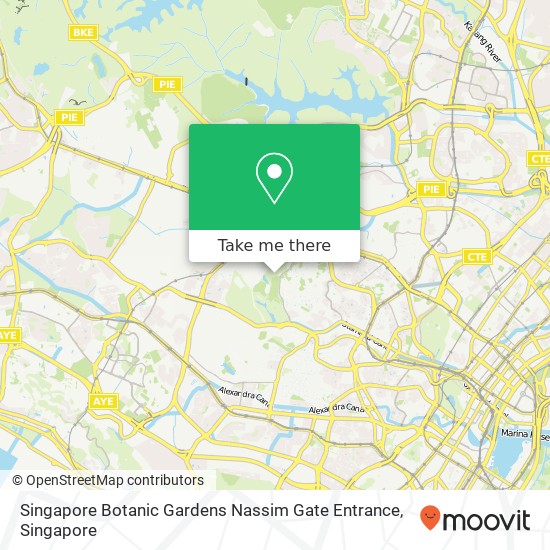 Singapore Botanic Gardens Nassim Gate Entrance map