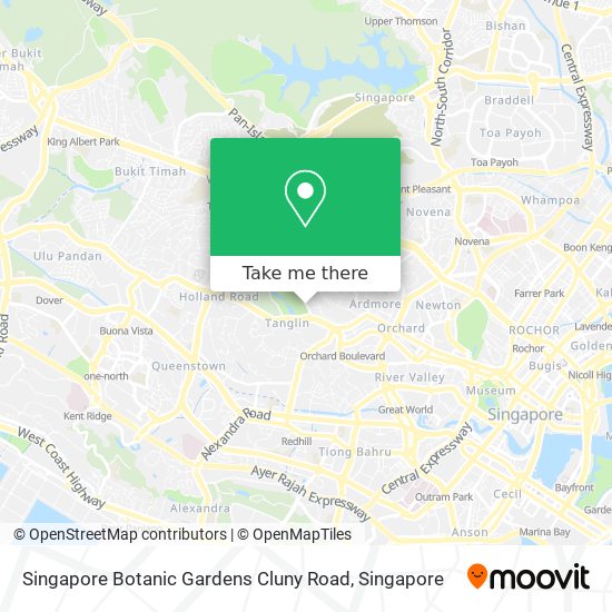 Singapore Botanic Gardens Cluny Road map