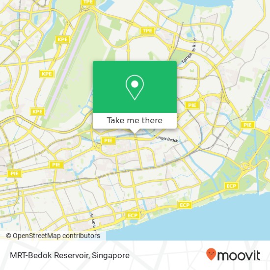 MRT-Bedok Reservoir map