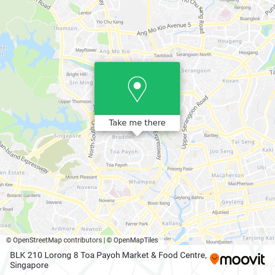 BLK 210 Lorong 8 Toa Payoh Market & Food Centre map