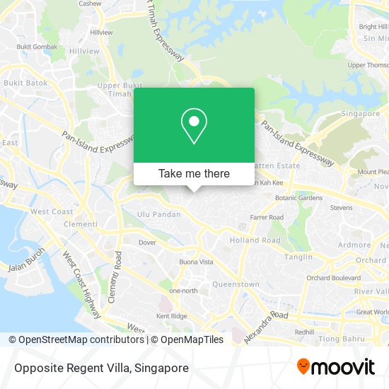 Opposite Regent Villa map