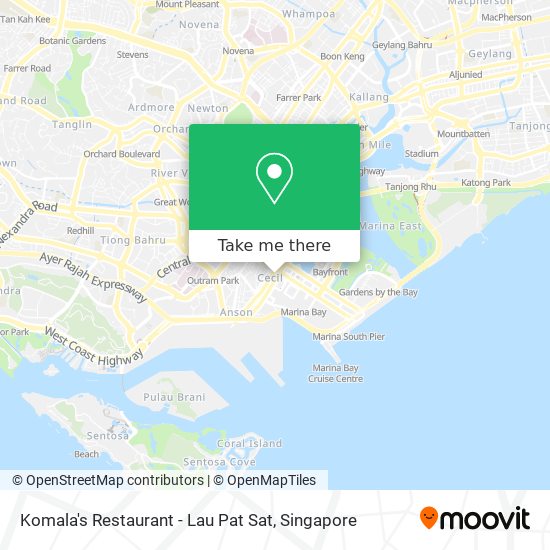 Komala's Restaurant - Lau Pat Sat map