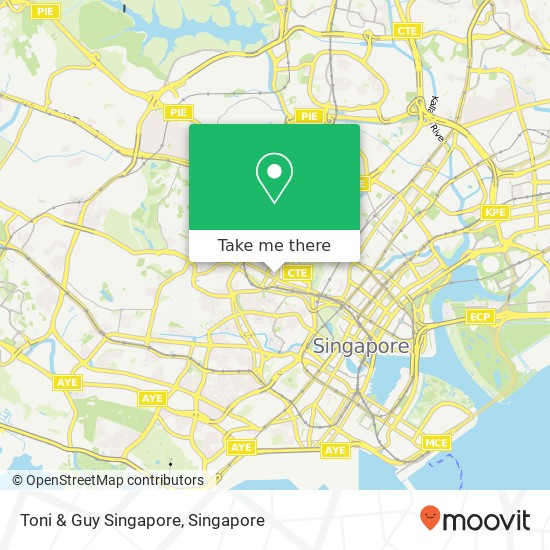 Toni & Guy Singapore map
